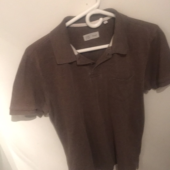 Fabulous Textured Light Brownish Grey Polo Shirt from Frank and Oak - Picture 2 of 5